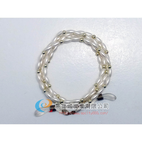 塑膠米珠+金珠鍊(米)  |眼鏡鍊|塑膠珠鍊