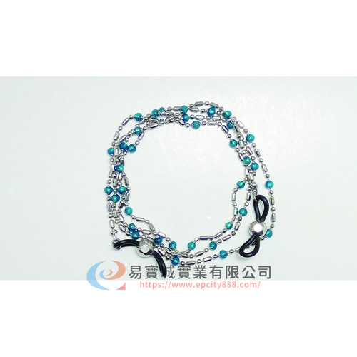 金屬彩珠鍊(寶藍)    |眼鏡鍊|金屬鍊