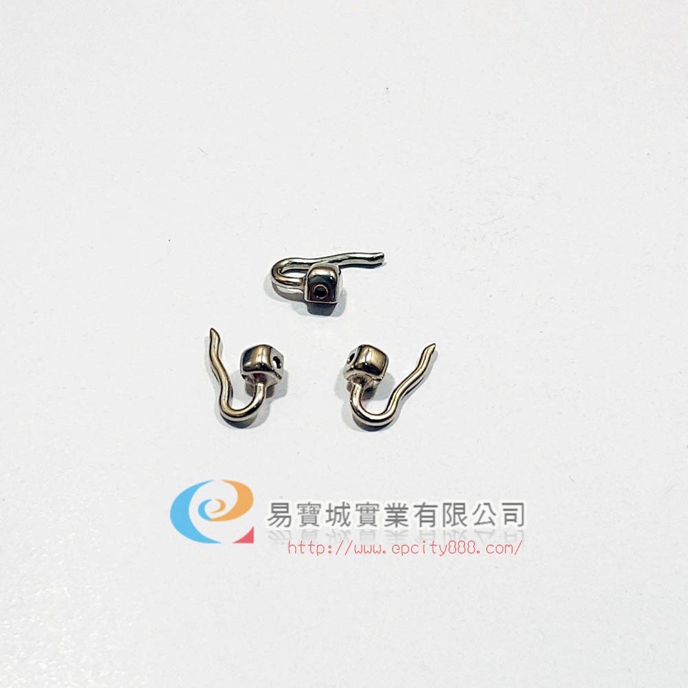 鼻丘座(直)白銅4.0mm  |螺絲鼻墊 	|角鍊/鼻丘