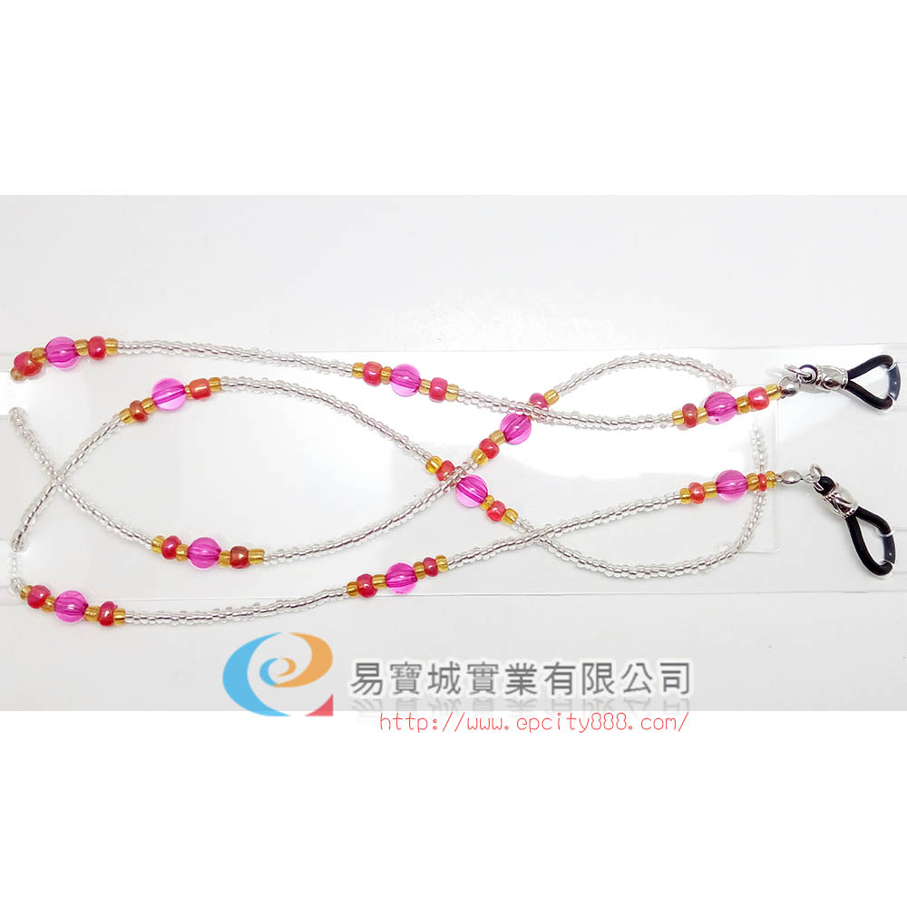 飾品珠鍊(桃紅)  |眼鏡鍊|飾品鍊