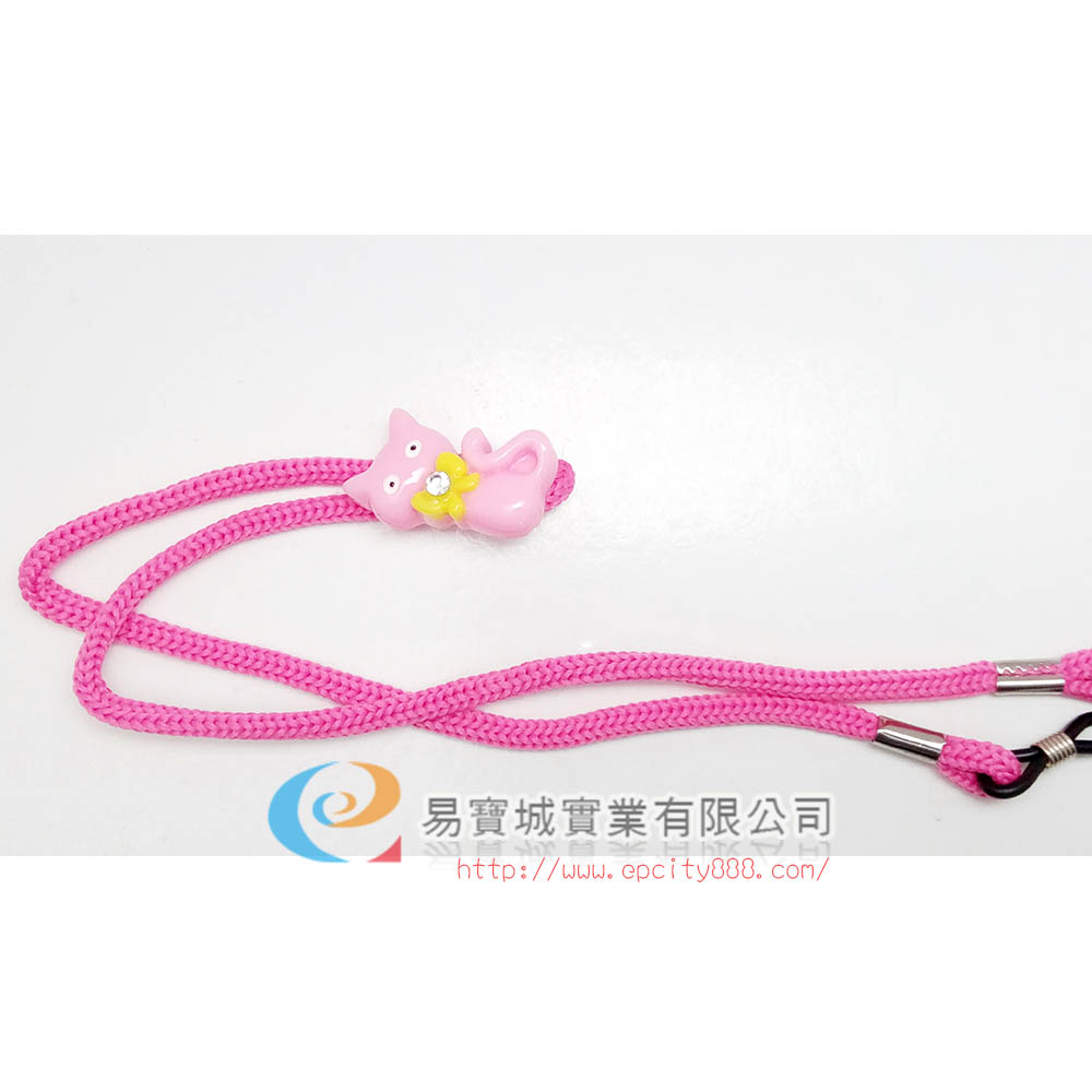 兒童造型鍊(粉貓)  |眼鏡鍊|兒童鍊
