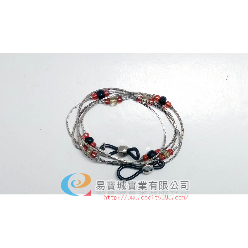 金屬彩珠眼鏡鍊(D)  |眼鏡鍊|金屬鍊