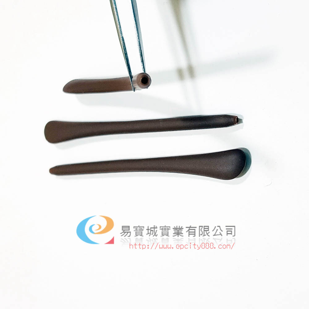 矽膠腳套咖啡(圓孔1mm)  |眼鏡配件|耳勾/腳套